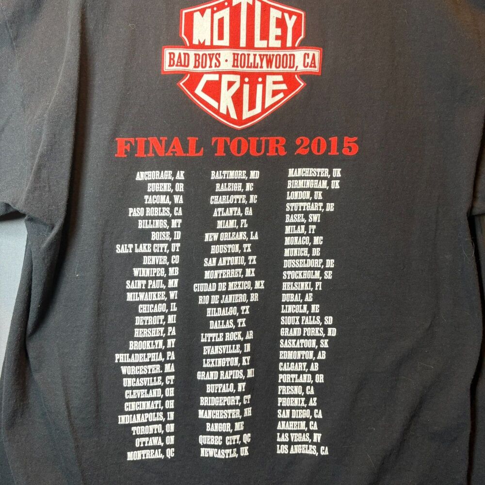 Motley Crue Final Tour / Hollywood Bowl / Bad Boys Style T-Shirt / Size L - Picture 4 of 8